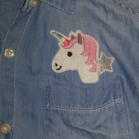 Abercrombie Kids Unicorn button up size 11/12 - Picture 3 of 4